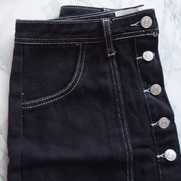 Black Jean Mini Skirt - Picture 5 of 6